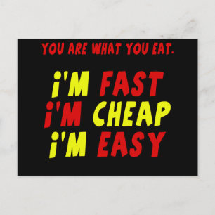 Cartão Postal Engraçado, rápido, camisetas fáceis e baratas, 