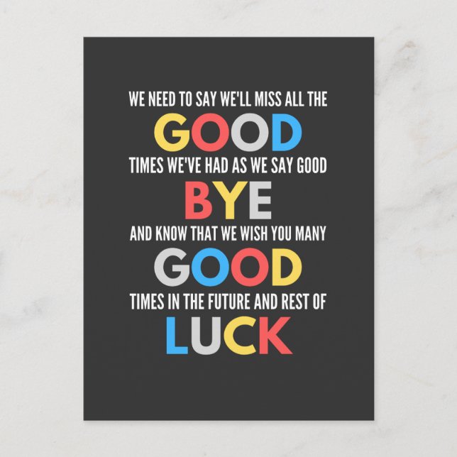 Cartão Postal Engraçado Sair De Adeus (Frente)