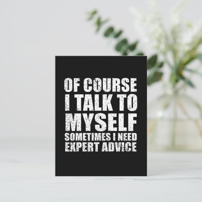 Cartão Postal Engraçado sarcástico cita sarcasmo humorístico (Em pé/Frente)