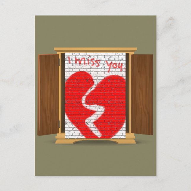 Cartão Postal Engraçado, sinto saudades do Grafite saindo do arm (Frente)