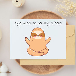 Cartão Postal Engraçado Sloth Yoga