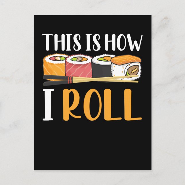 Cartão Postal Engraçado Sushi Maker Witty Comida Japonesa Maki (Frente)