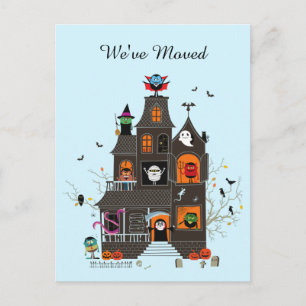 Cartão Postal Engraçado termos mudado o endereço da casa assombr