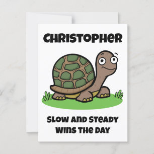 Cartão Postal Engraçado Tortoise Lento E Personalizado Constante