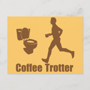 Cartão Postal Engraçado Trotter de Café