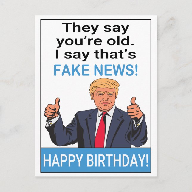 Cartão Postal Engraçado Trump Birthday Gift (Frente)