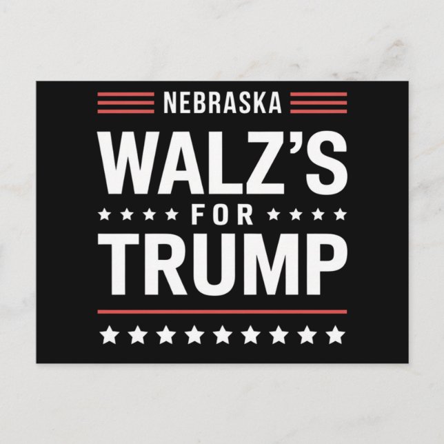Cartão Postal Engraçado Trump Vance Walz's para Trump Nebraska (Frente)