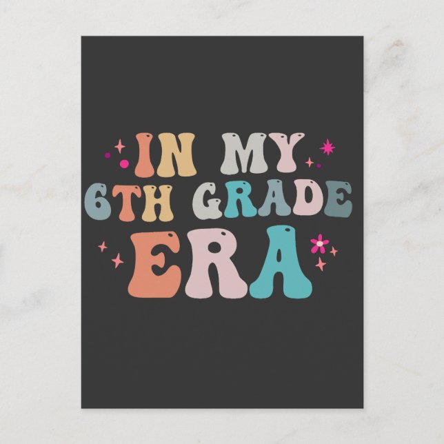 Cartão Postal Engraçado voltar à escola na minha 6 (Frente)