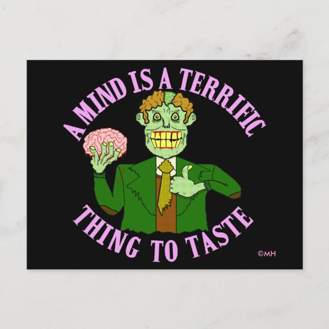 Cartão Postal Engraçado Zombie Professor Proverb (Frente)