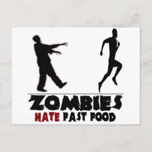 Cartão Postal Engraçado Zombies Comida rápida