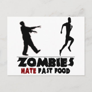 Cartão Postal Engraçado Zombies Comida rápida