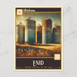 Cartão Postal Enid, Oklahoma Vintage