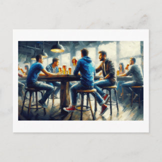 Cartão Postal Enjoying Drinks At A Bar, 