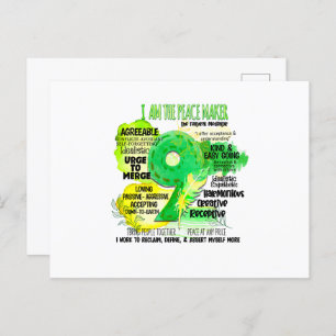 Cartão Postal Enneagram Tipo 9 - Sou O Criador Da Paz