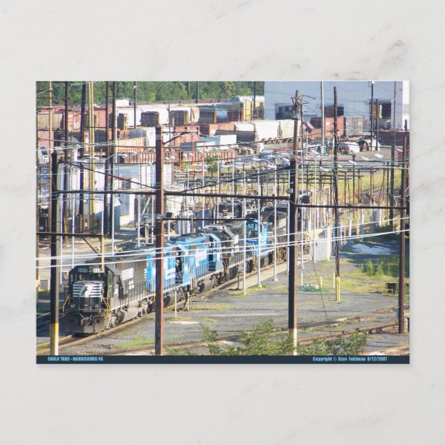Cartão Postal Enola Norfolk Southern Railroad Yard Harrisburg PA (Frente)