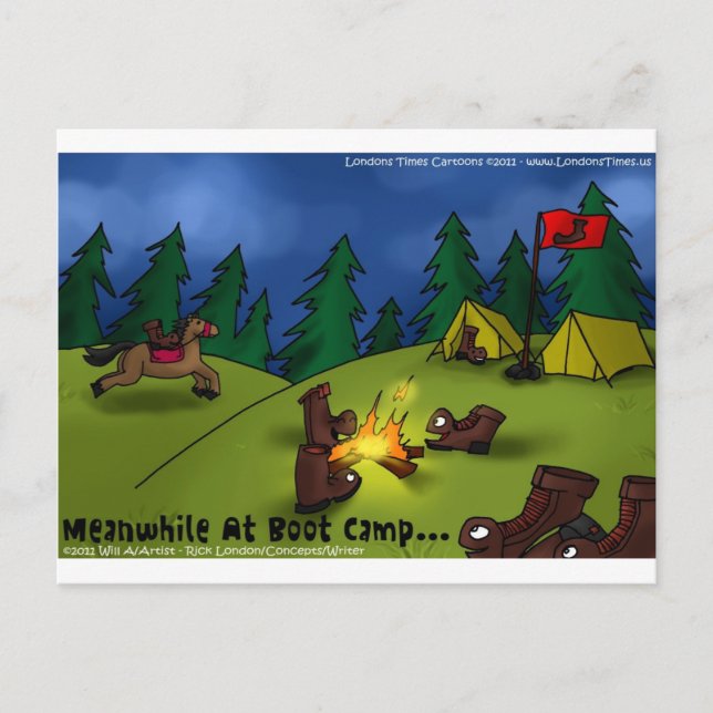 Cartão Postal Enquanto isso @ Boot Camp Funny Camisetas Cards Of (Frente)