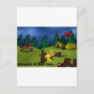 Cartão Postal Enquanto isso @ Boot Camp Funny Camisetas Cards Of