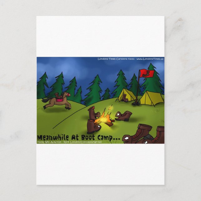 Cartão Postal Enquanto isso @ Boot Camp Funny Camisetas Cards Of (Frente)