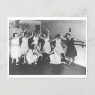 Cartão Postal Ensaio de Dança do balé Vintage 1916