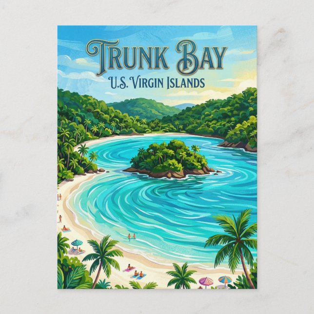 Cartão Postal Enseada Trunk, Ilhas Virgens Americanas (Frente)