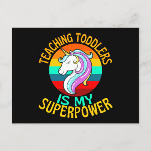 Cartão Postal Ensinando Toddlers Meu Superpoder Unicórnio