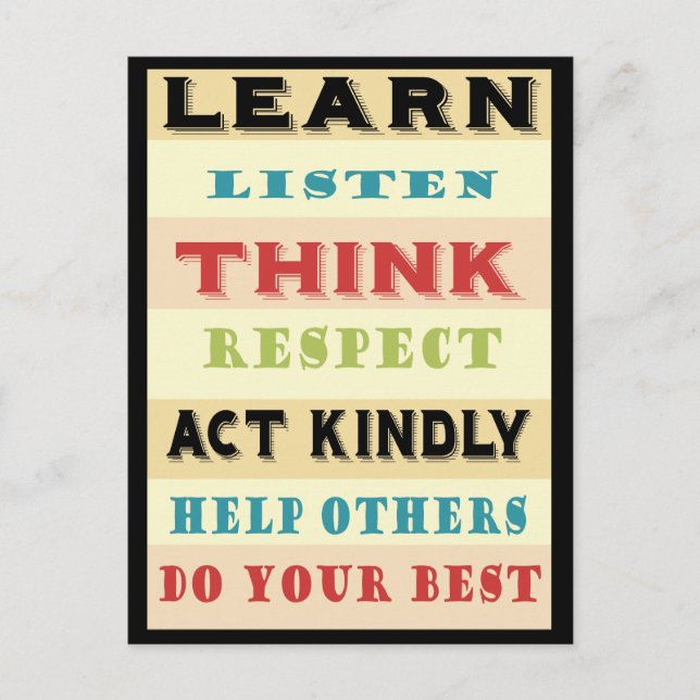 Cartão Postal Ensinar Professores Educacionais (Frente)