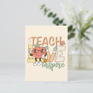 Cartão Postal Ensine Amor Inspire – Suprimentos Escolares Fofos