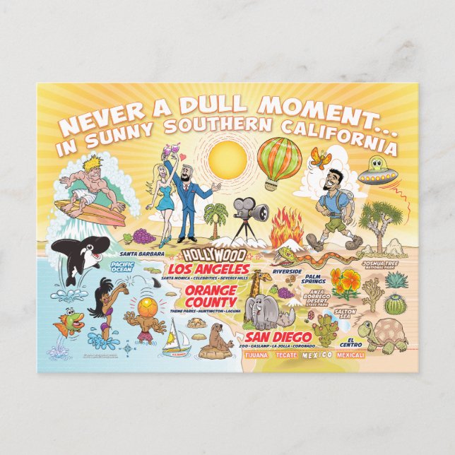 Cartão Postal Ensolarado do Sul da Califórnia (Frente)