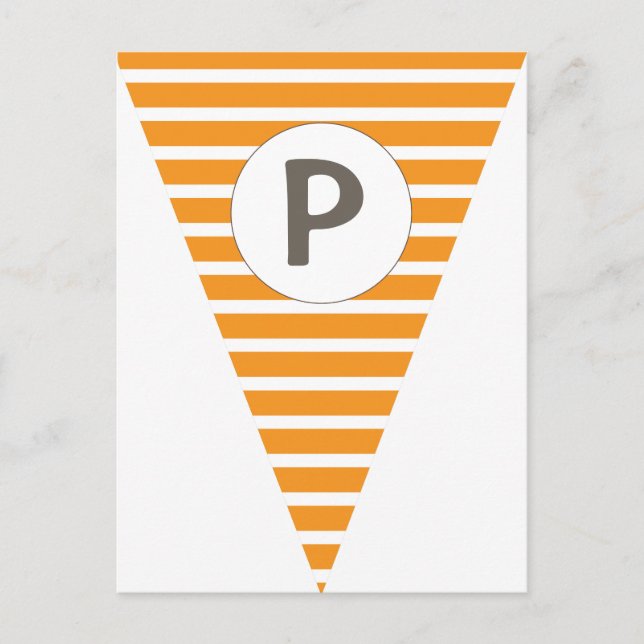 Cartão Postal Entalhe de Sinalizador Personalizável Laranja de F (Frente)