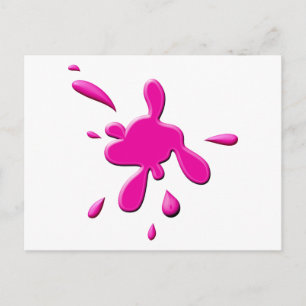 Cartão Postal Entalhe de Tinta Rosa