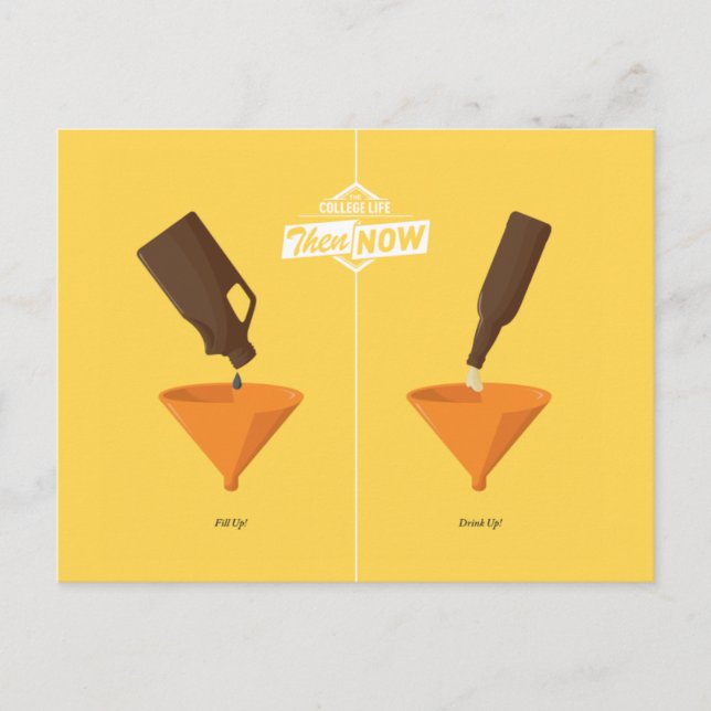 Cartão Postal Então E Agora: Beer Pong (Frente)