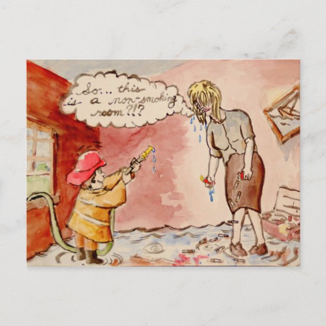 Cartão Postal Então...Este É um Quarto para Não Fumantes?!? (Frente)
