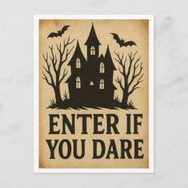 Cartão Postal Enter if You Dare Vintage Halloween