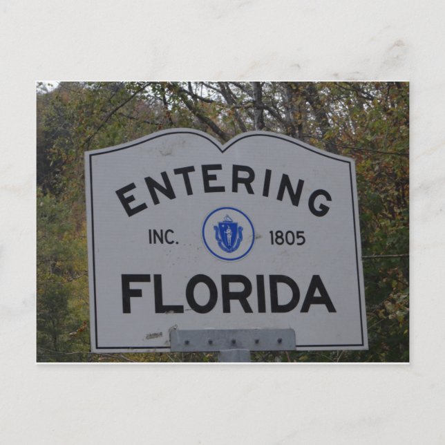 Cartão Postal Entering Florida Sign (Frente)