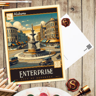 Cartão Postal Enterprise, Alabama   Vintage