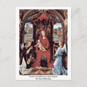 Cartão Postal Enthroned Madonna E Angels Por Hans Memling