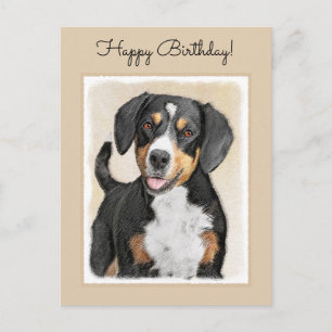 Cartão Postal Entlebucher Mountain Dog Painting - Arte Original