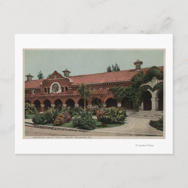 Cartão Postal Entrada da Biblioteca Pública Smiley (Frente)