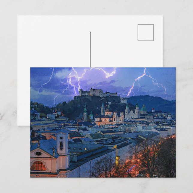 Cartão Postal Entrada do Exultante - Cena de Relâmpago Noturno (Frente/Verso)