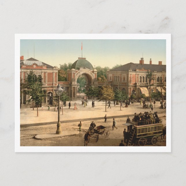 Cartão Postal Entrada do Parque Tivoli, Copenhaga (Frente)