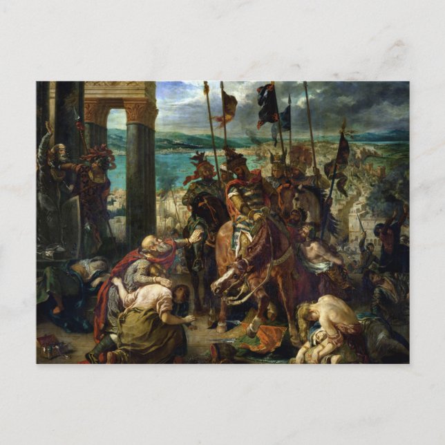 Cartão Postal Entrada dos cruzados em Constantinopla (Frente)