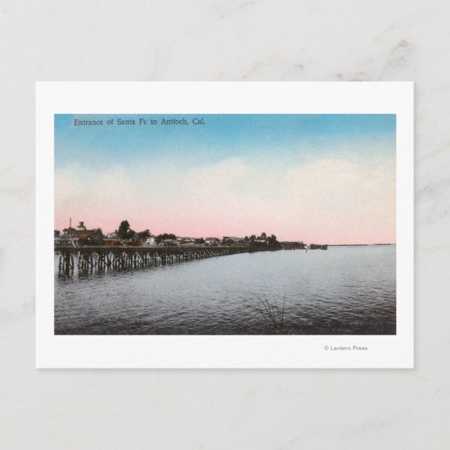 Cartão Postal Entrada dos Papais noeis Fe RailroadAntioch, CA (Frente)