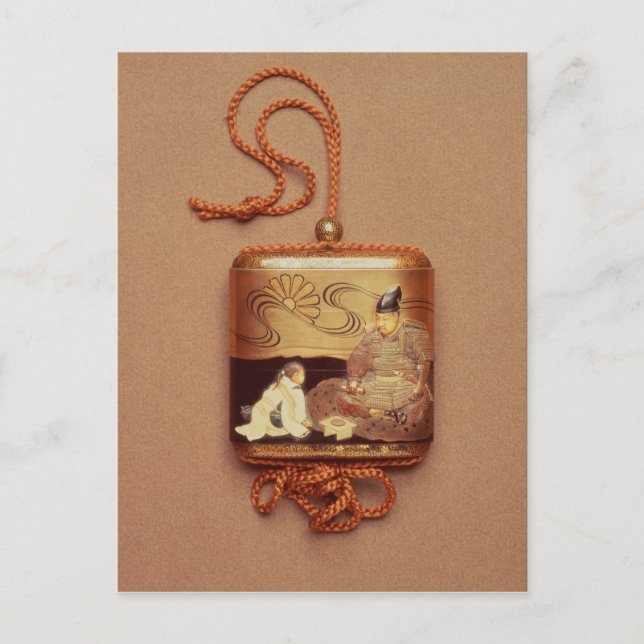 Cartão Postal Entrada mostrando um servidor ajoelhado antes de u (Frente)