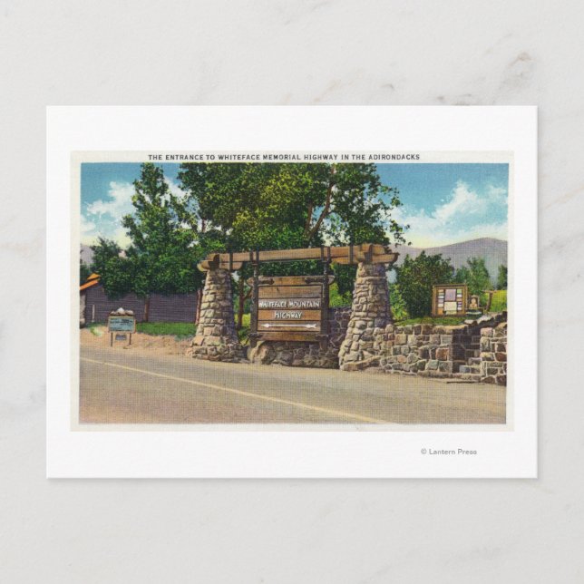 Cartão Postal Entrada na autoestrada Whiteface Mt. (Frente)