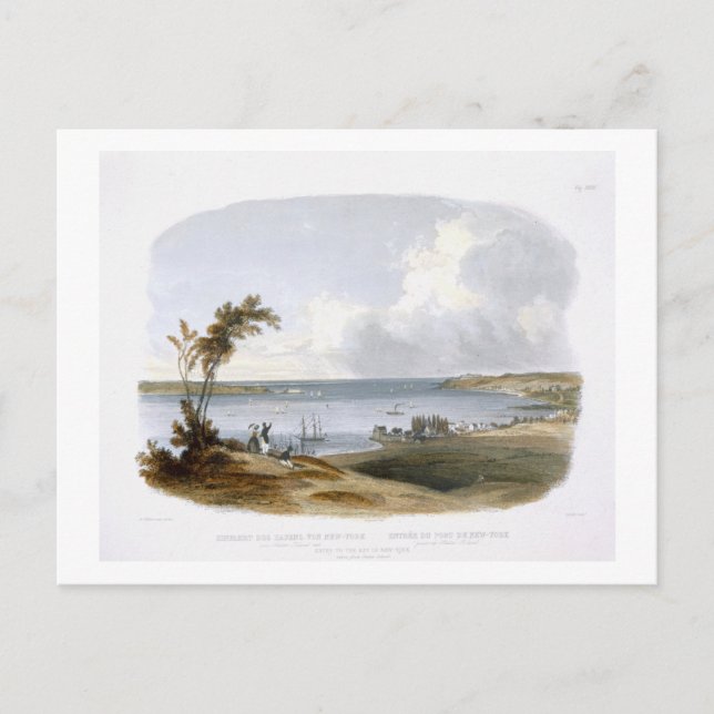 Cartão Postal Entrada na Baía de Nova Iorque retirada de Staten  (Frente)