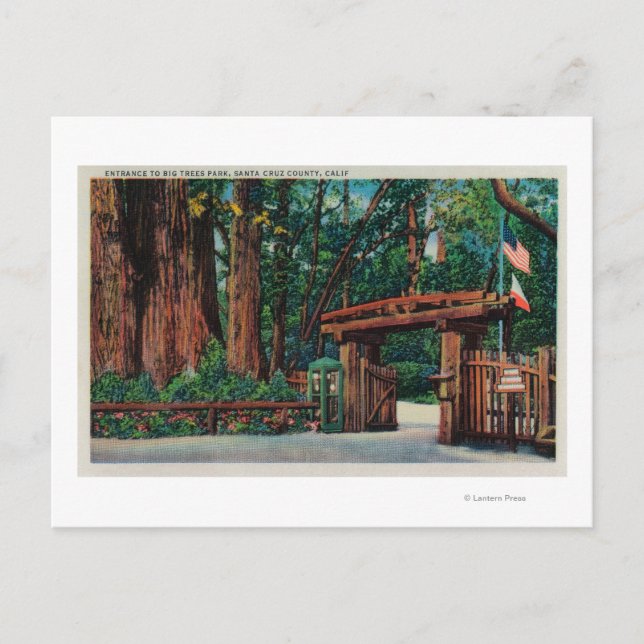 Cartão Postal Entrada no Parque das Grandes Árvores, Papais noei (Frente)