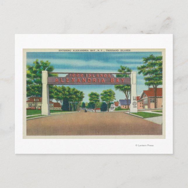 Cartão Postal Entrada para Alexandria Bay View (Frente)
