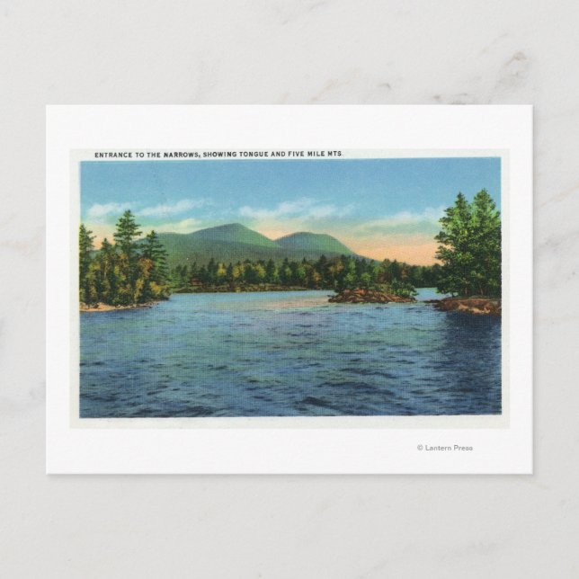 Cartão Postal Entradas de estreitamento, língua e cinco milhas (Frente)