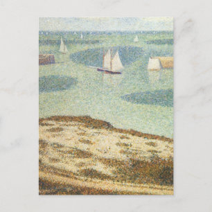 Cartão Postal Entrance to Harbor by Georges Seurat, Vintage Art