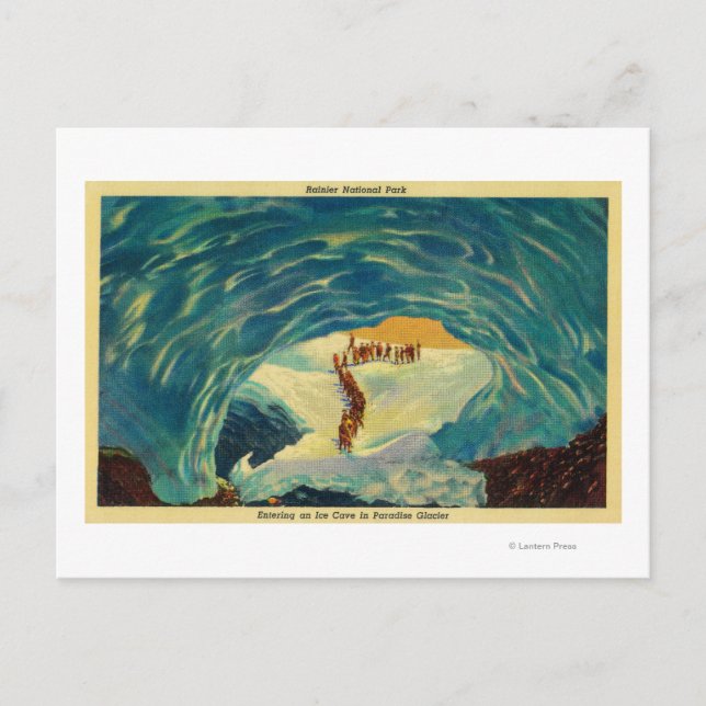 Cartão Postal Entrando em uma caverna de gelo no Glaciar Paraíso (Frente)
